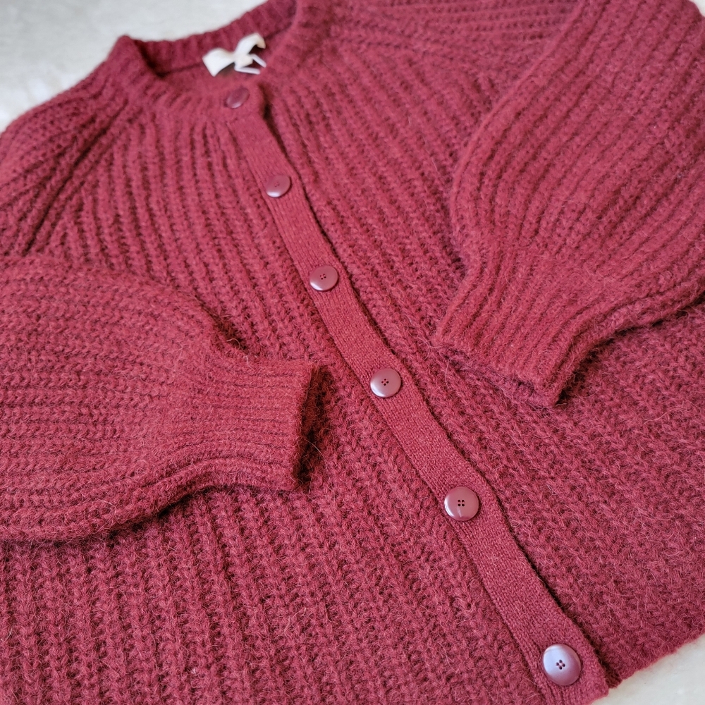 (sold) Sezane Emile Alpaca + Wool πβ€οΈπ¦ Cardigan, Burgundy Large - Picture 5 of 12